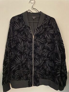 Torrid Black Velvet Burnout Bomber Jacket